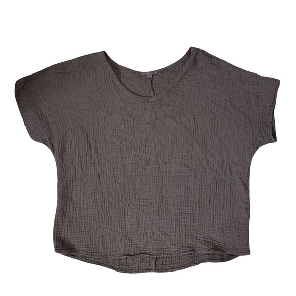 It Is Well Organic Gauze Short Sleeve Top Size Small Lagenlook Made In USA - Picture 11 of 11